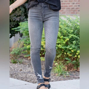 KanCan Austen High Rise Grey Ankle Skinny Distressed Jeans - Size 29